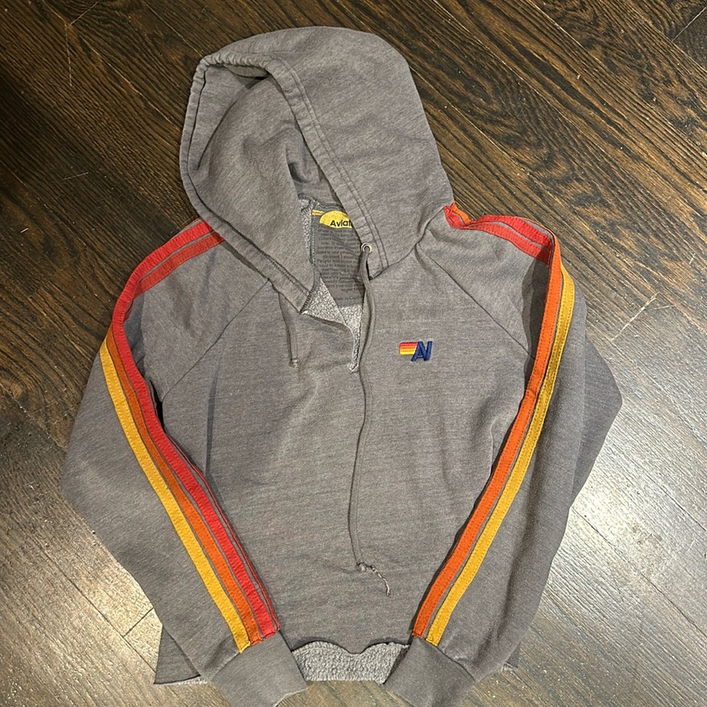 Aviator Nation slit neck pull over sweatshirt